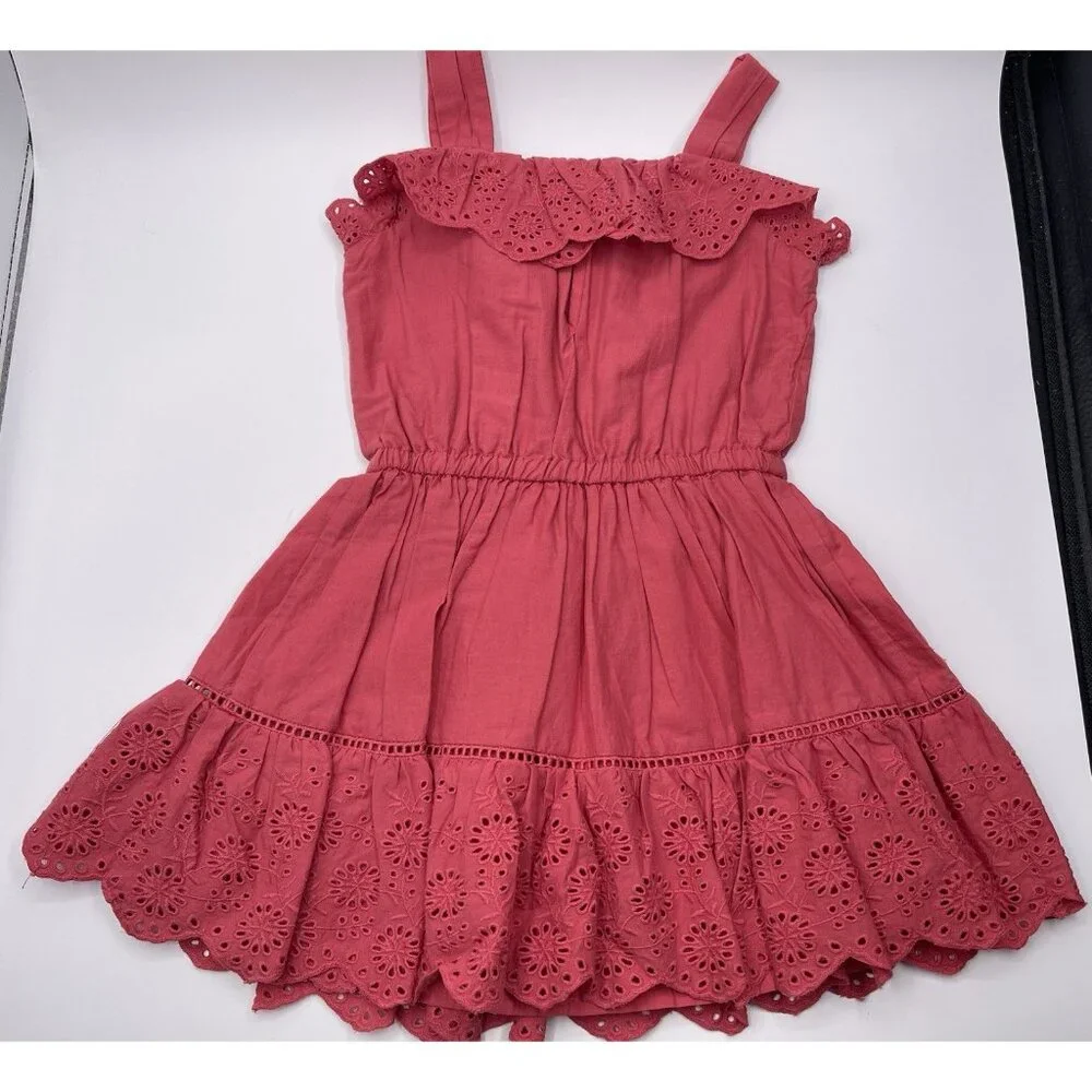 Ralph Lauren Dress Girls Toddlers‎ Size 2T Pink Lace Eyelet Ruffle Sundress